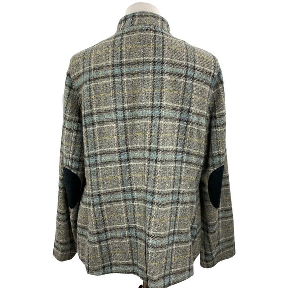 Vintage LL Bean Jacket Plaid Checkered Wool 90s Y2K Equestrian Women Size Large - Picture 4 of 12
